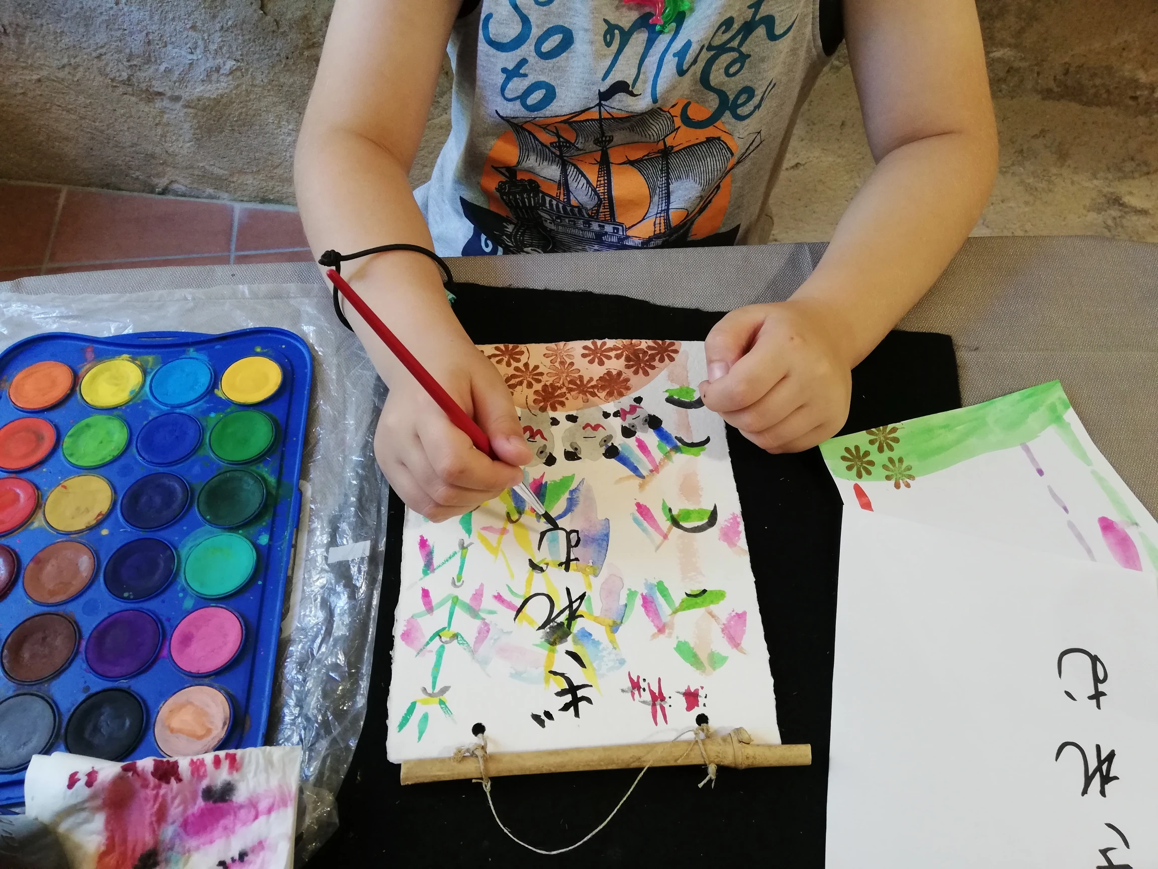 Atelier Enfant : Mini kakémono Aquarelle et calligraphie japonaise avec Ayuko Miyakawa à 14h