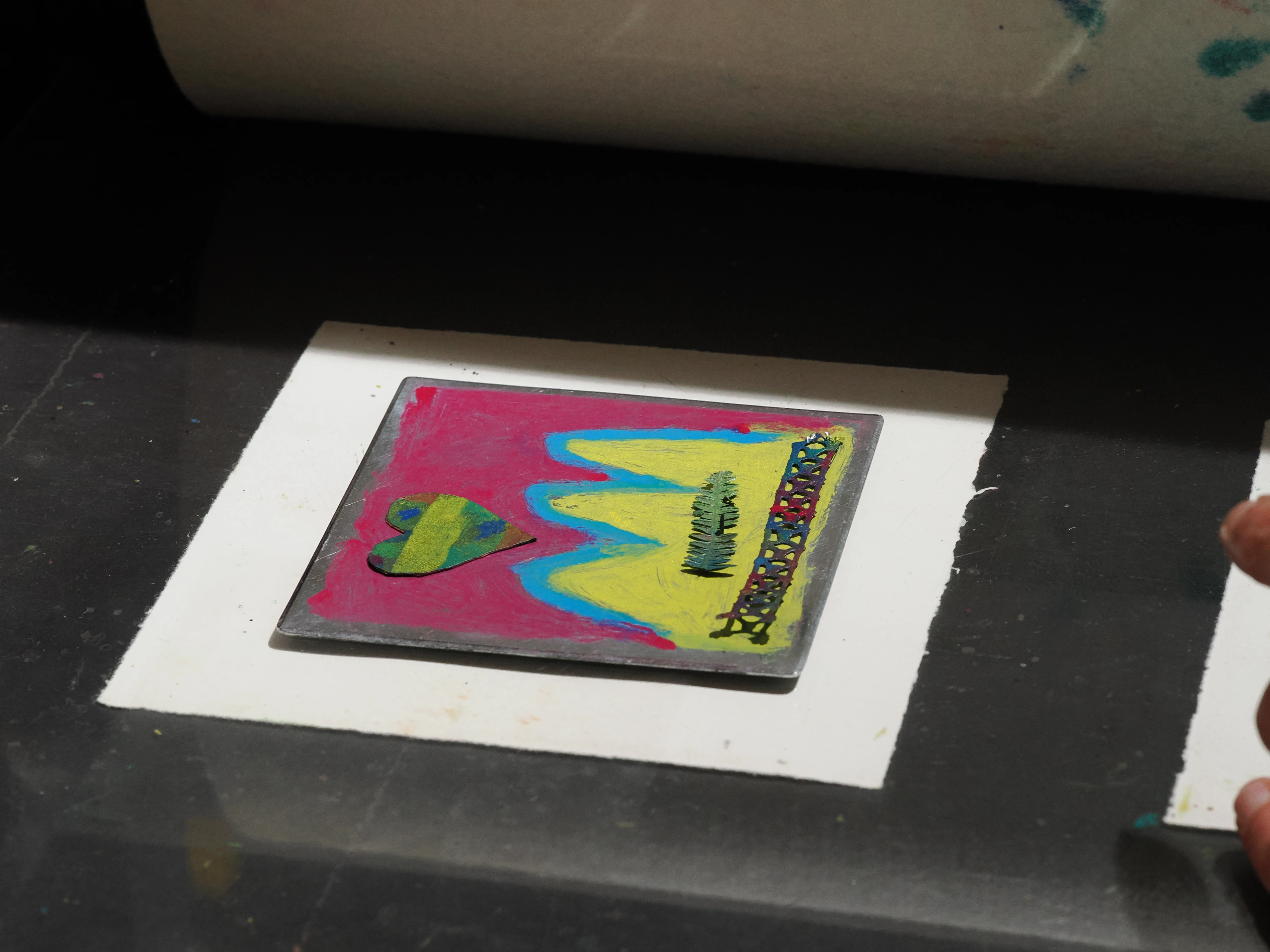 Atelier Traces, impression monotype